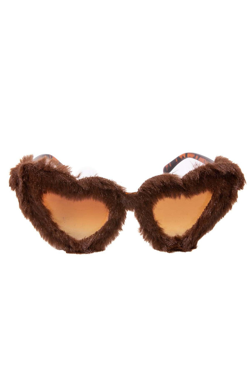 Furry Heart Shaped Sunglasses