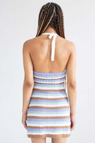 Gardenia Striped Crochet Halter Dress