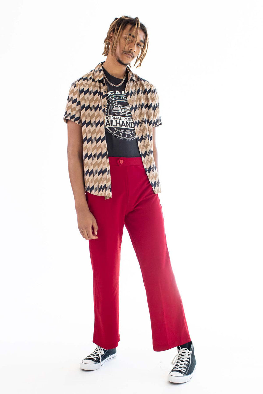 Geometric Herringbone Button Up Shirt