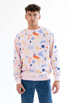 Geometric Light Pink Crew Sweatshirt