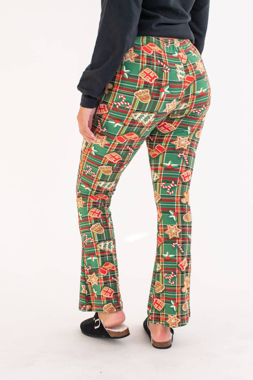 Gingerbread Cookie Plaid Bell Bottoms