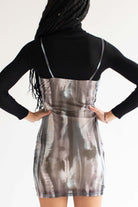 Glacier Dye Mesh Milkmaid Dress