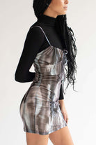 Glacier Dye Mesh Milkmaid Dress