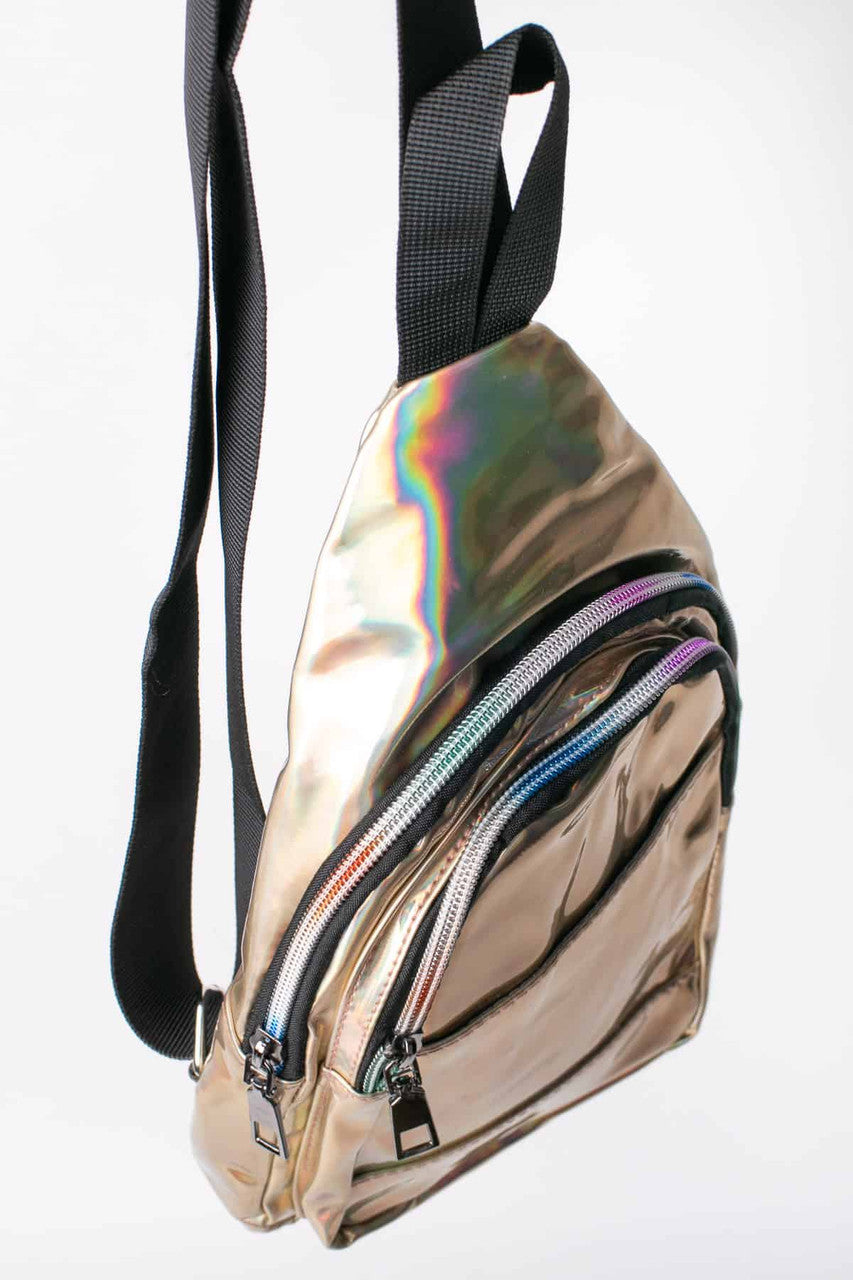Gold Holographic Sling Bag