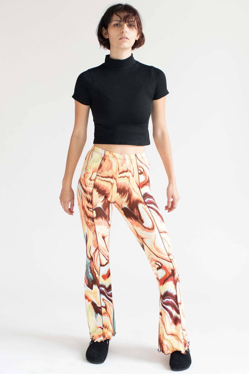 Golden Marble Seamed Bell Bottoms