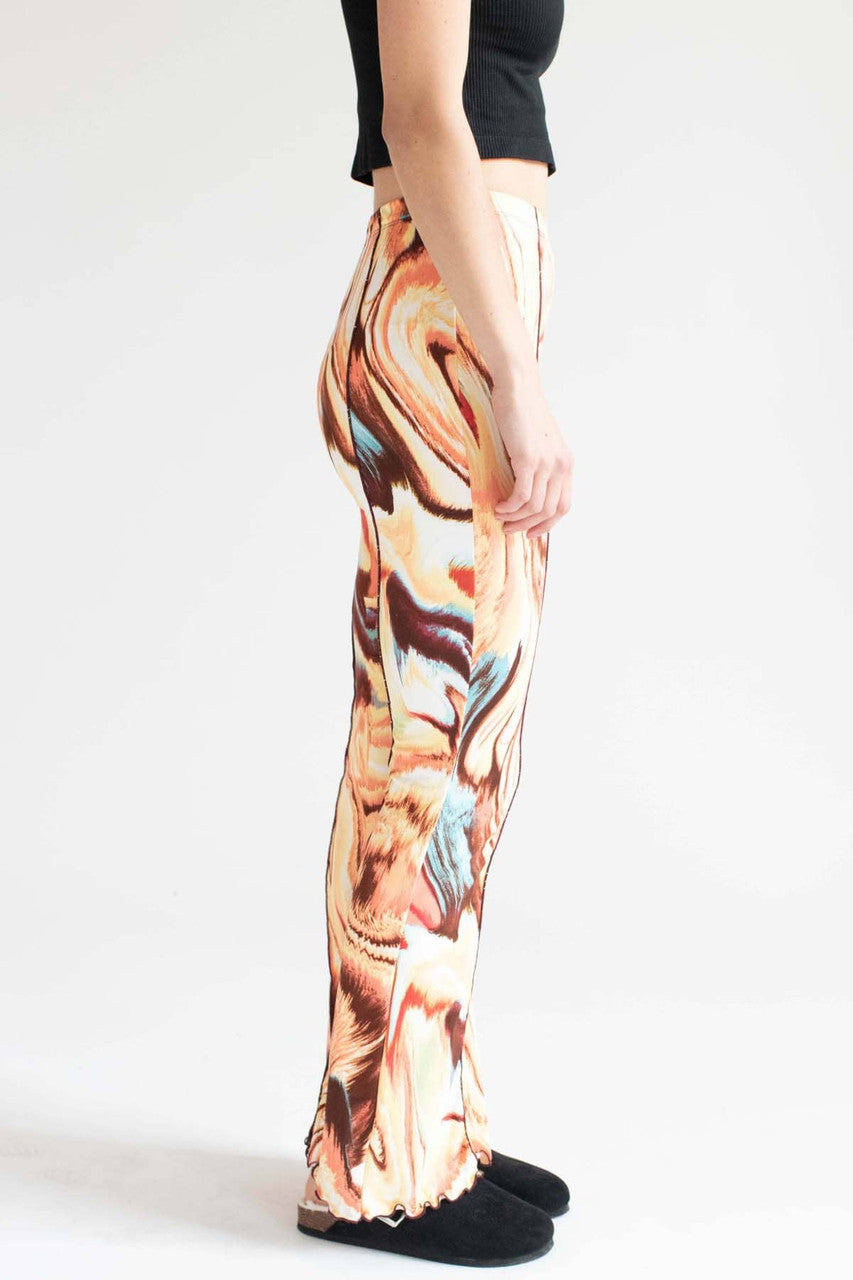 Golden Marble Seamed Bell Bottoms