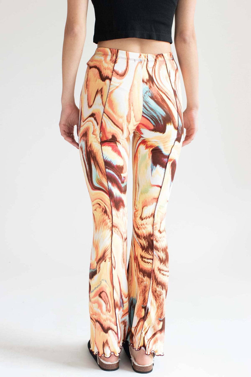 Golden Marble Seamed Bell Bottoms