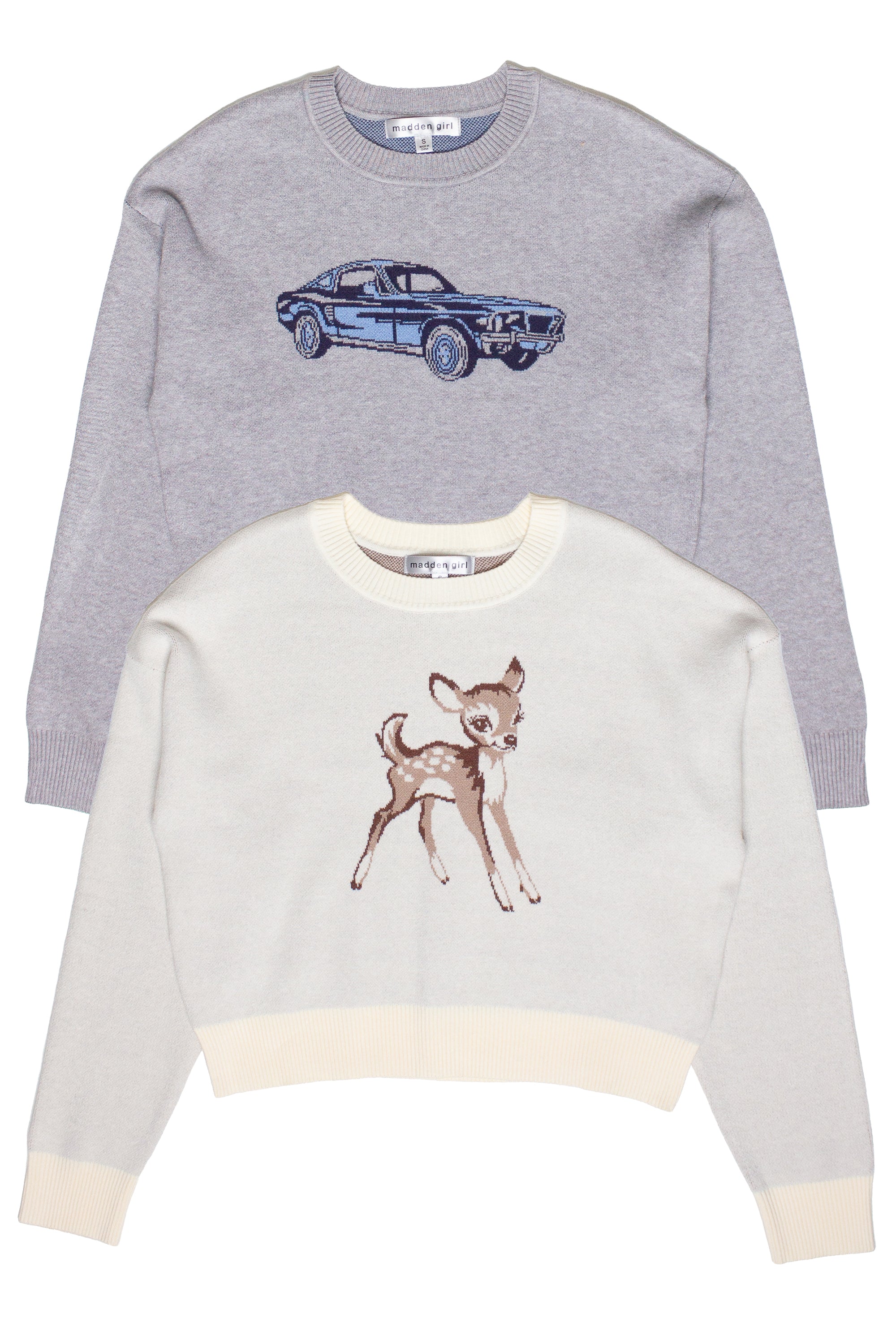Printed Knit Graphic Sweaters