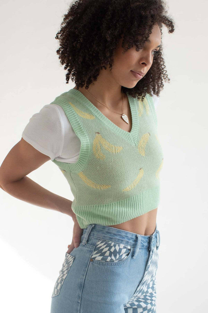 Green Bananas Sweater Vest