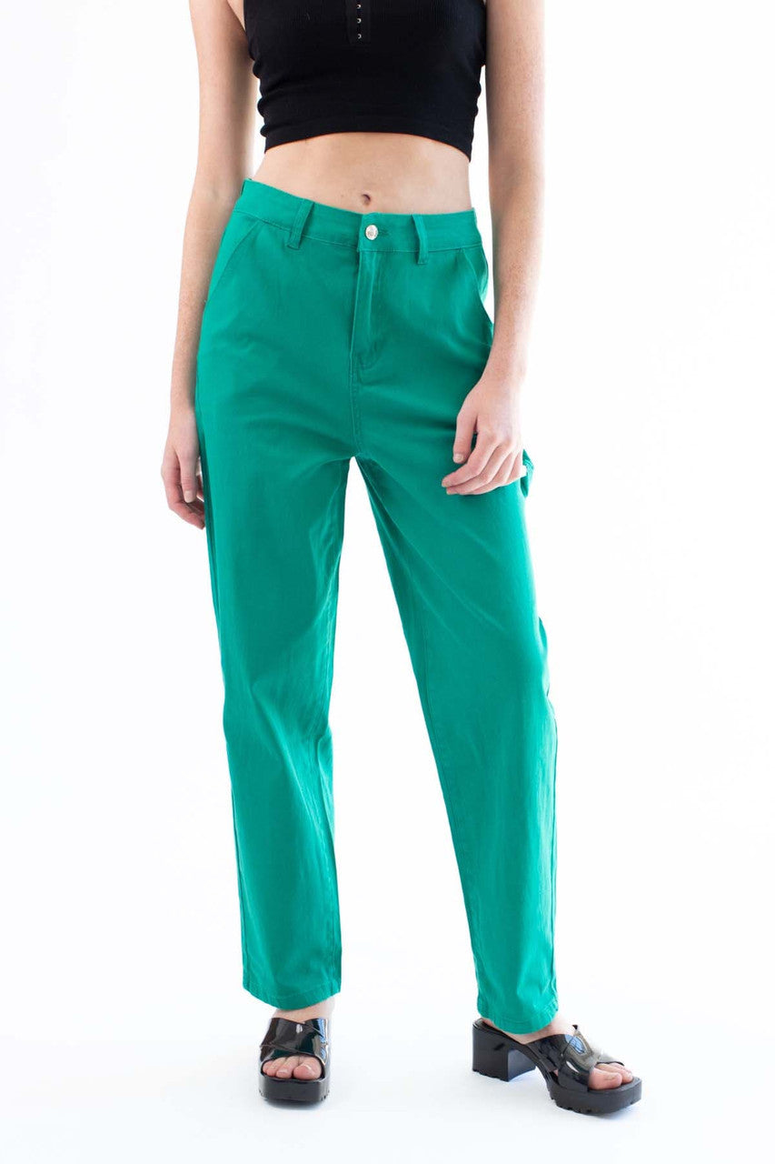 Green Carpenter Dad Jeans
