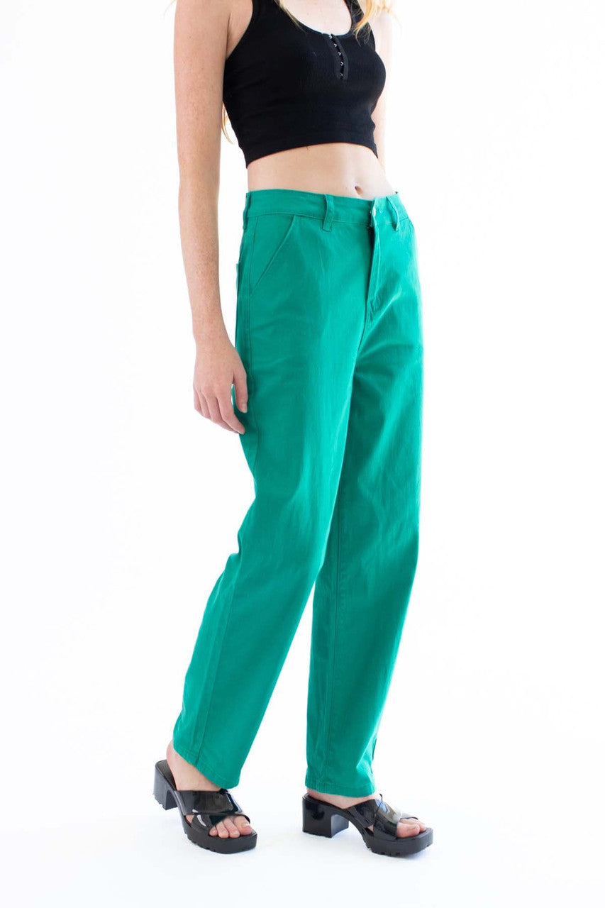 Green Carpenter Dad Jeans