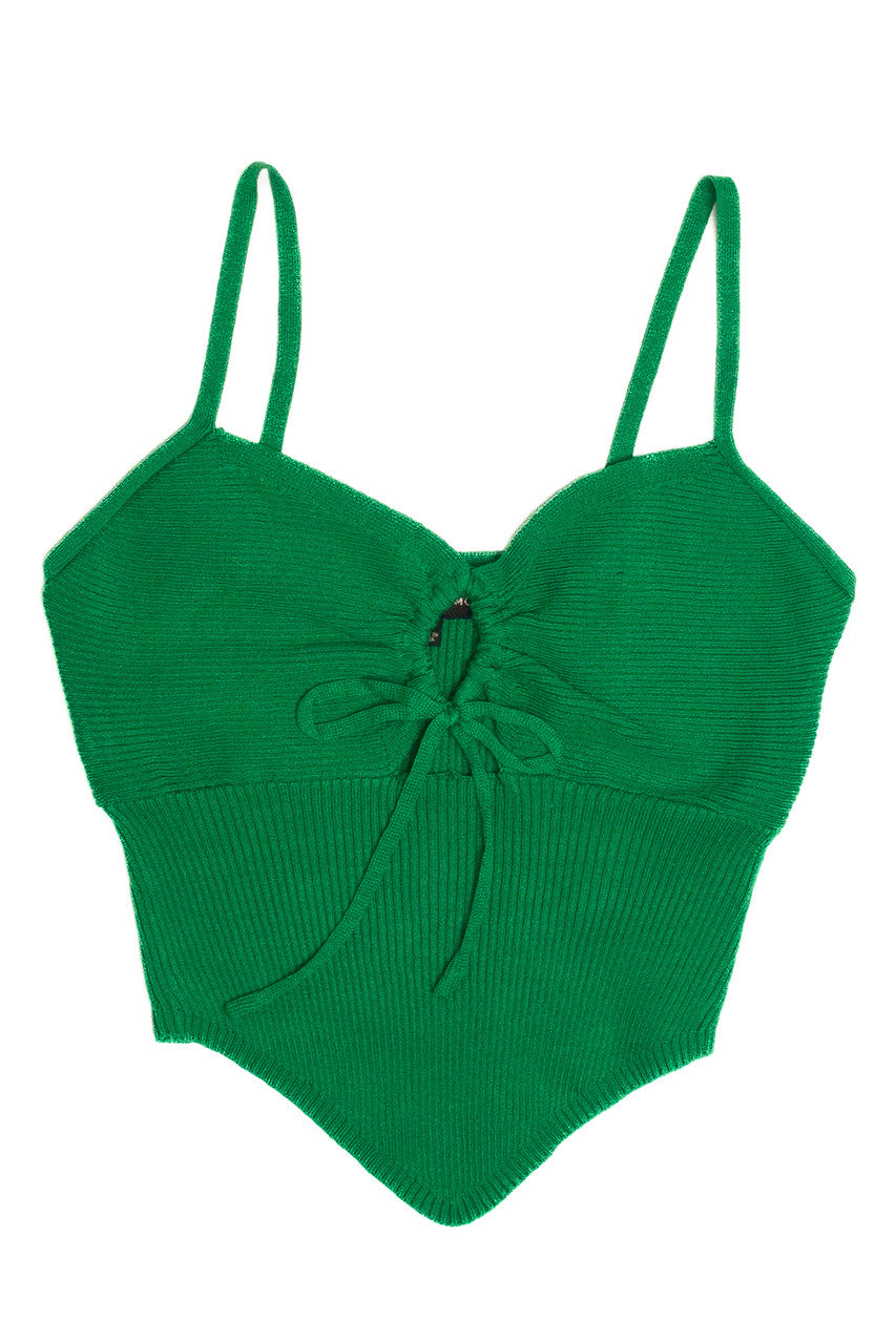 Green Knit Hanky Hem Cami