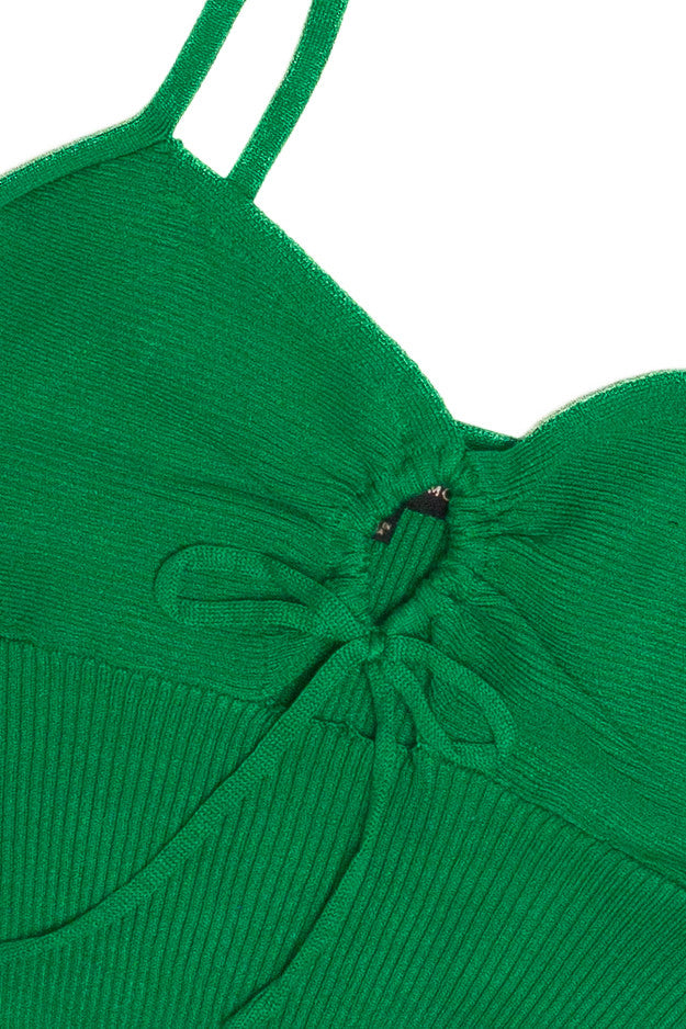 Green Knit Hanky Hem Cami