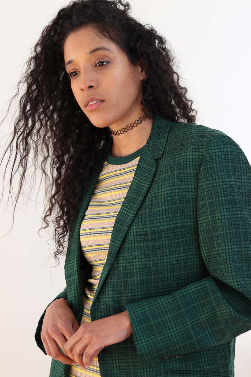 Emerald Plaid Vintage Blazer