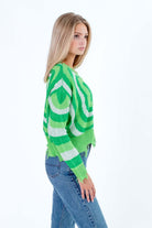 Green Psychedelic Flower Sweater