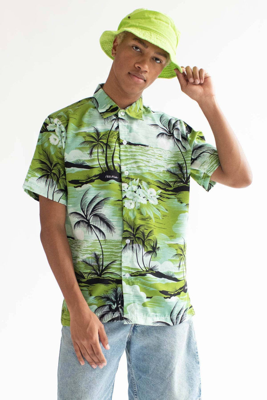 Green Rolling Waves Hawaiian Shirt