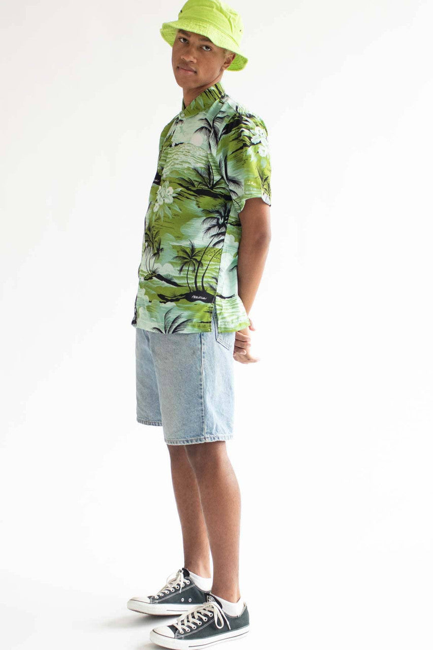 Green Rolling Waves Hawaiian Shirt