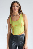 Lime Green Seamed Crop Tank