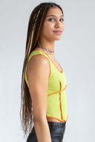 Lime Green Seamed Crop Tank