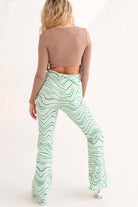 Green Swirl High Waisted Flares