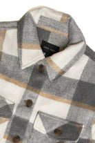 Greige Brushed Plaid Shacket