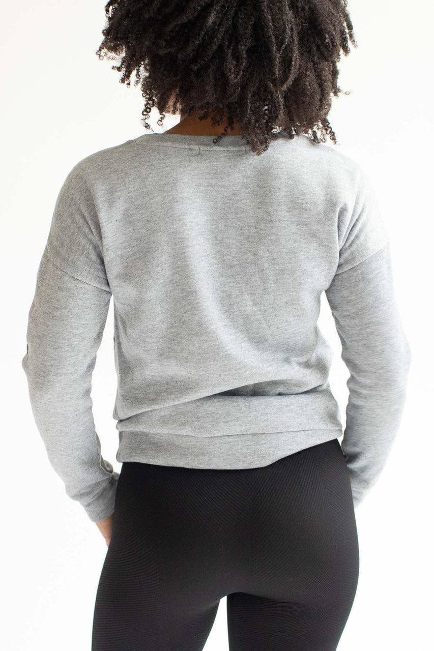 Grey Butterfly Sleeve Sweatshirt