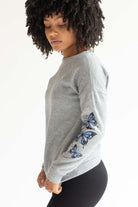 Grey Butterfly Sleeve Sweatshirt