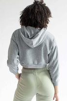 Heather Grey Fleece Cropped Hoodie