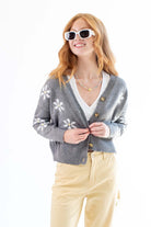 Grey Daisy Cardigan