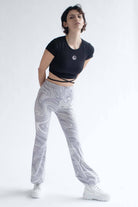 Grey Marble Print Bell Bottoms