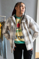 Grey Plaid Woven Flannel Shirt