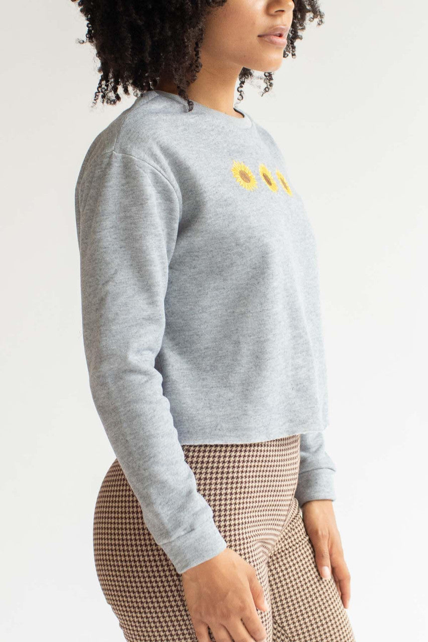 Grey Sunflower Sweatshirt