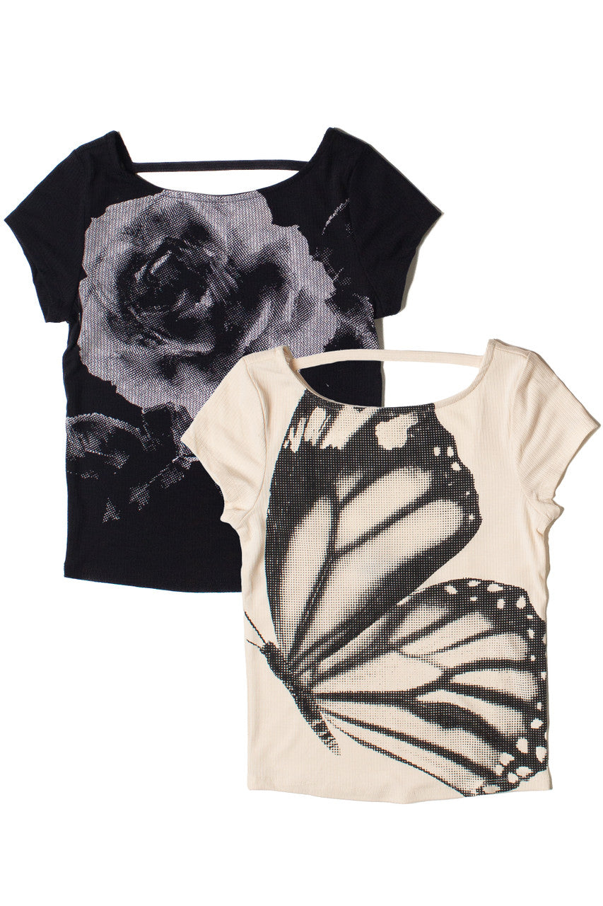 Open Back Halftone Graphic Tee