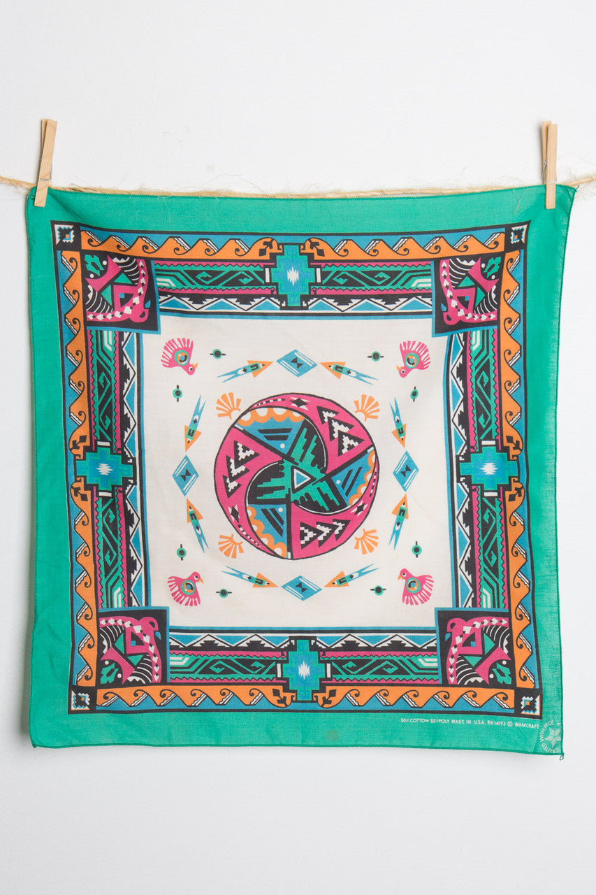 Southwest Pattern Print - Green Bandana 1