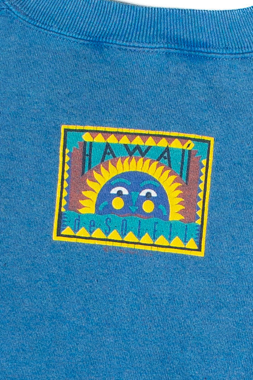Vintage Crazy Shirtz Hawaii Cropped Graphic Sweatshirt