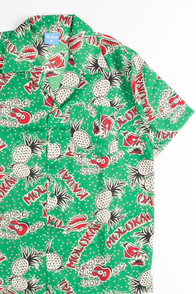Green Hawaiian Islands Pineapple Hawaiian Shirt