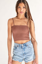 Hazelnut Seamless Heavy Ribbed Crop Cami