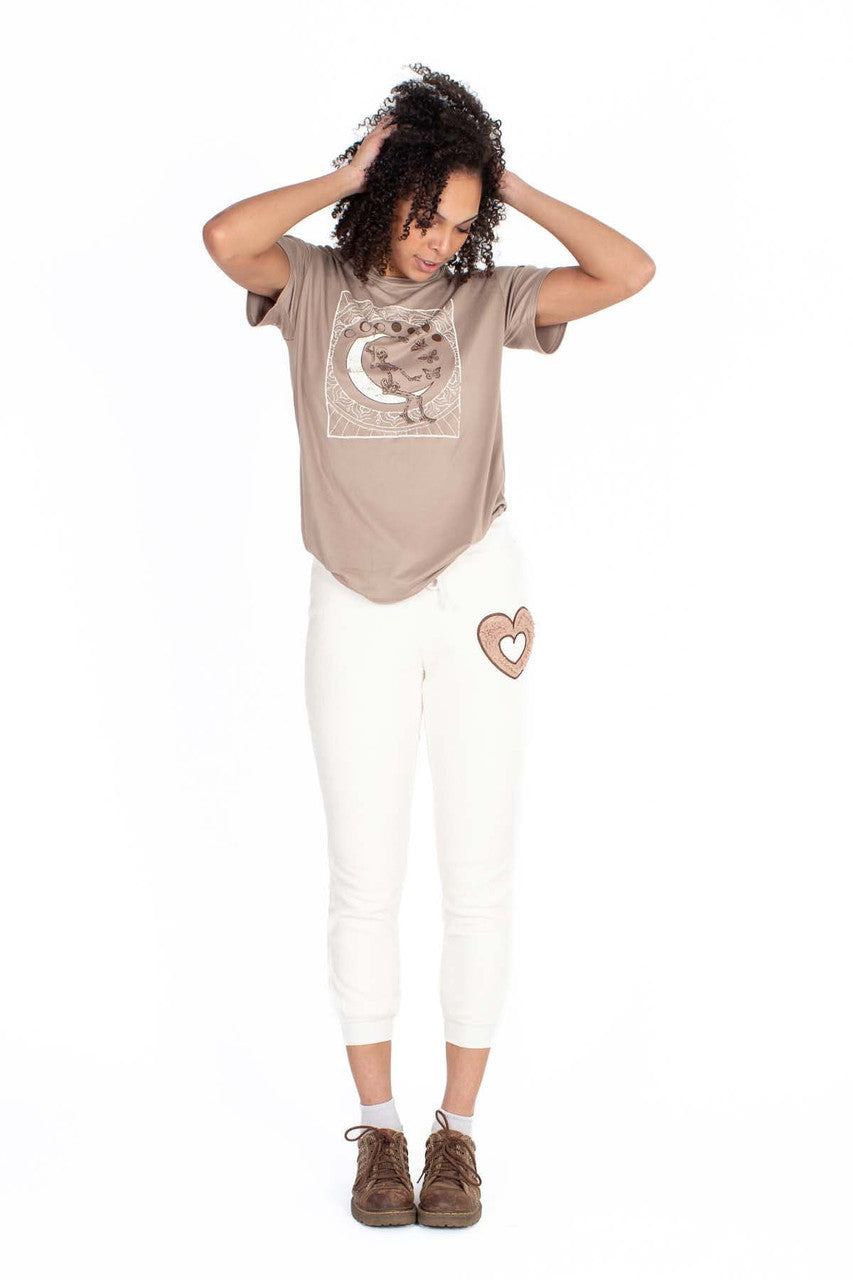 Heart Applique Sherpa Joggers