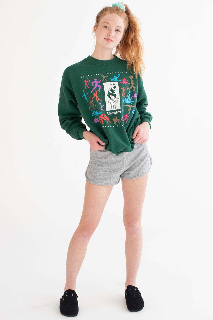 Heather Grey French Terry Dolphin Shorts