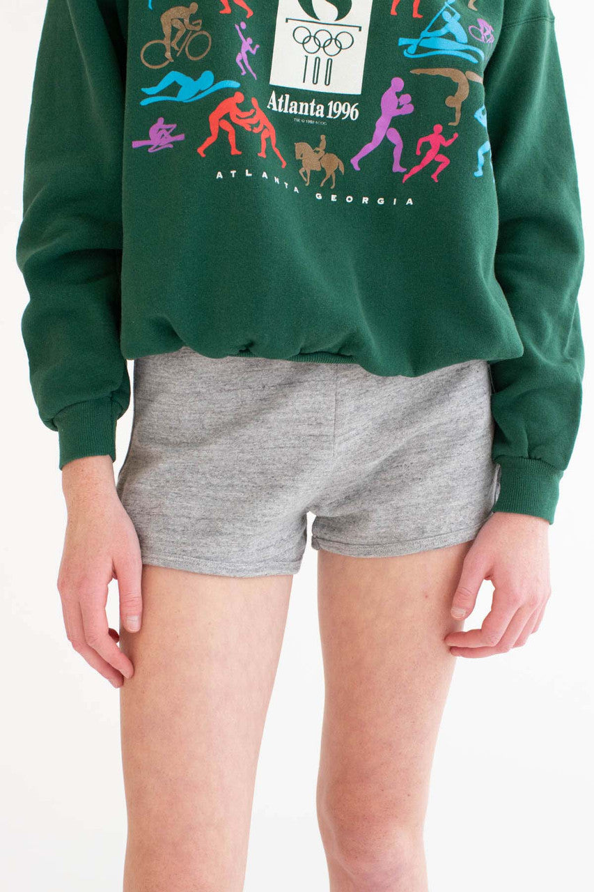 Heather Grey French Terry Dolphin Shorts