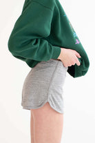 Heather Grey French Terry Dolphin Shorts