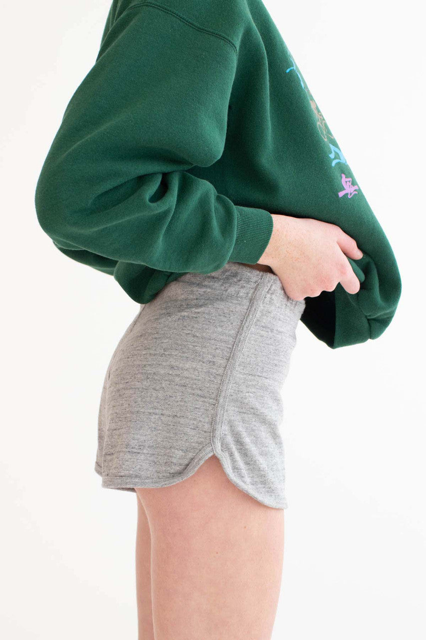 Heather Grey French Terry Dolphin Shorts