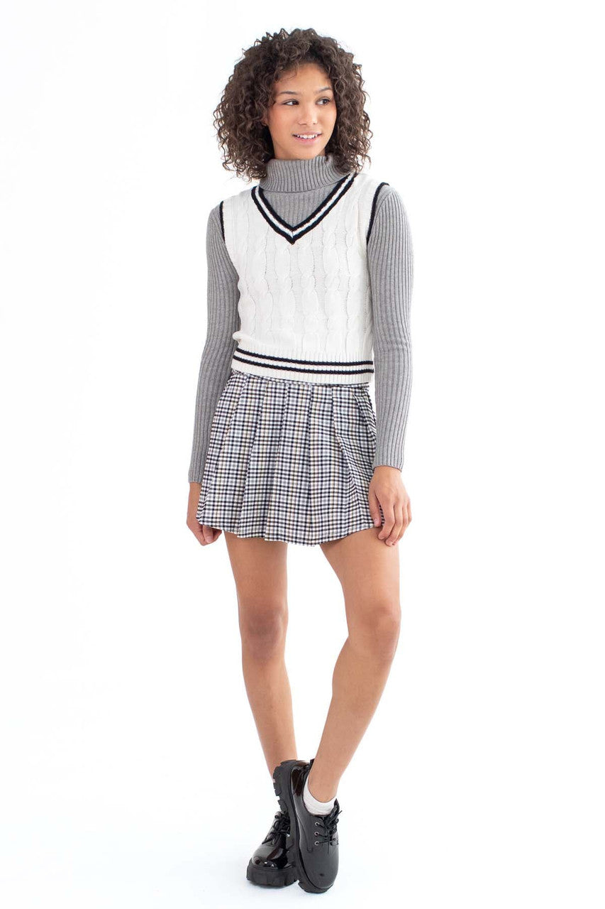 Heather Grey Ribbed Turtleneck Sweater