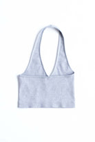 Heather Grey Seamless Deep V Halter Neck