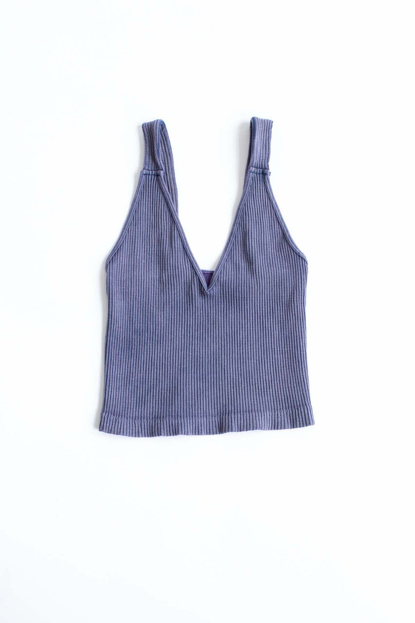 Stormy Blue Heavy Ribbed Seamless Tank
