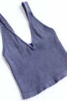 Stormy Blue Heavy Ribbed Seamless Tank