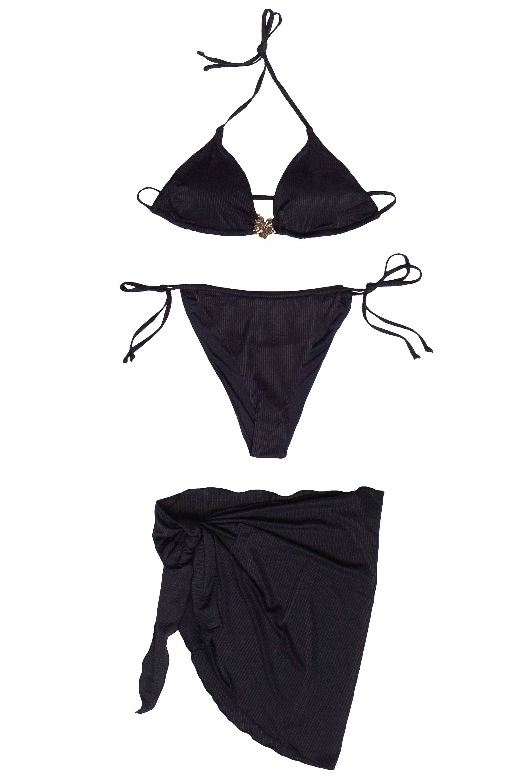 Ribbed String Bikini Set