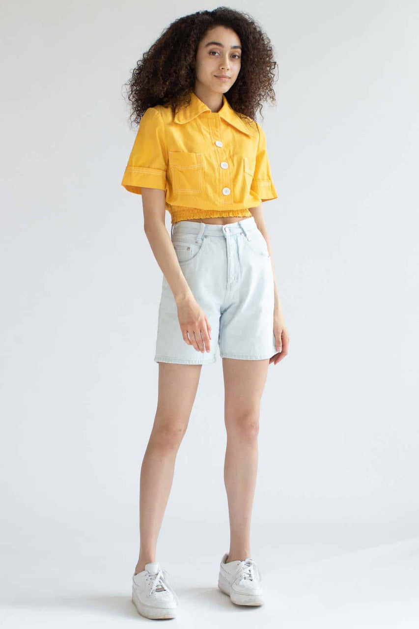 High Waisted Bermuda Denim Shorts (sz. 4)