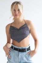 Holographic Dot Bandana Top