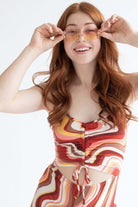 Hot Sauce Swirl Ruched Halter Jumpsuit